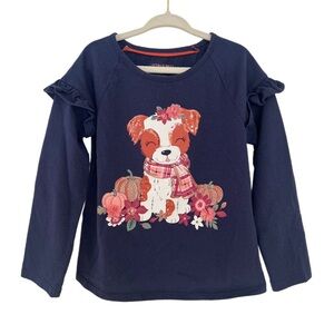 Cynthia Rowley Navy Long Sleeve with Dog and Floral Design